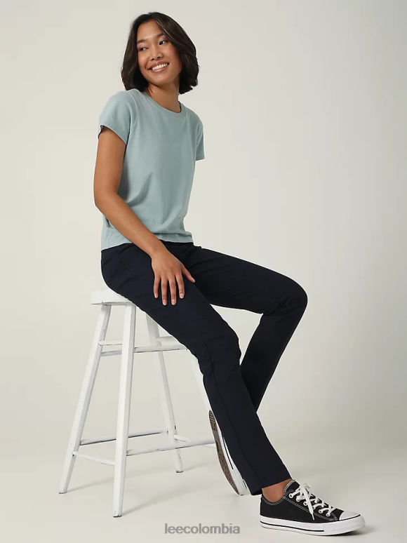Lee mujer hd pantalon tobillero maven remache azul marino ropa Z6H6F191 - Image 1