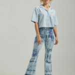 Lee mujer jeans acampanados de talle alto con teñido anudado dura tormenta ropa Z6H6F153