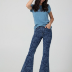 Lee mujer jeans acampanados de talle alto, modernos y vintage láser floral ropa Z6H6F151