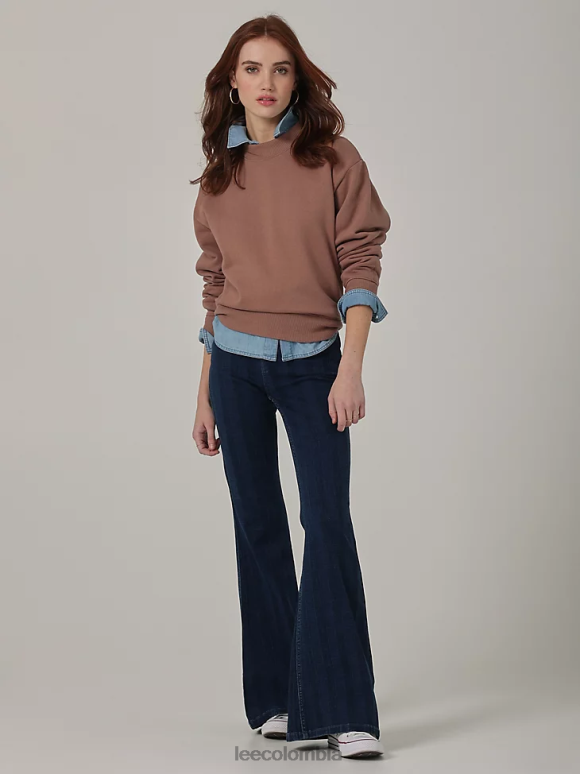 Lee mujer jeans acampanados de talle alto, modernos y vintage raya media ropa Z6H6F152 - Image 1