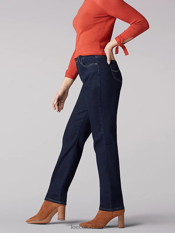 Lee mujer Jeans de pierna recta con ajuste relajado y adelgazamiento instantáneo, ajuste clásico (petite) herencia ropa Z6H6F36 - Image 3