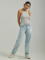 Lee mujer jeans rectos de talle bajo caminata matutina ropa Z6H6F12