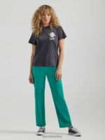 Lee mujer jeans tobilleros de color con pernera ancha y talle alto enigma verde ropa Z6H6F165