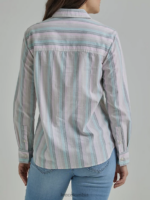 Lee mujer legendaria camisa multiusos a rayas con botones raya verde fuerte ropa Z6H6F400 - Image 2