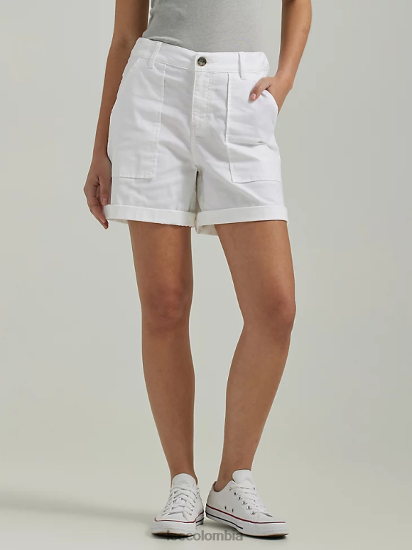 Lee mujer legendario rodado corto blanco ropa Z6H6F271 - Image 1