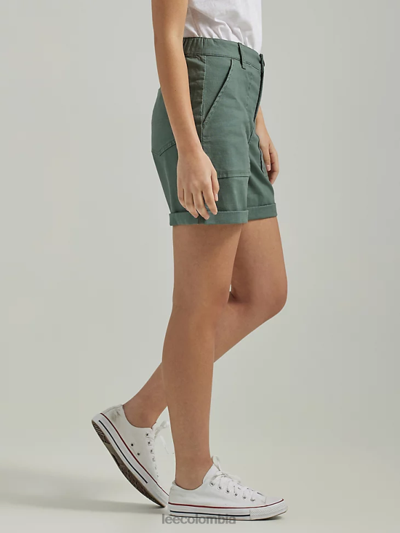 Lee mujer legendario rodado corto fuerte verde ropa Z6H6F274 - Image 3