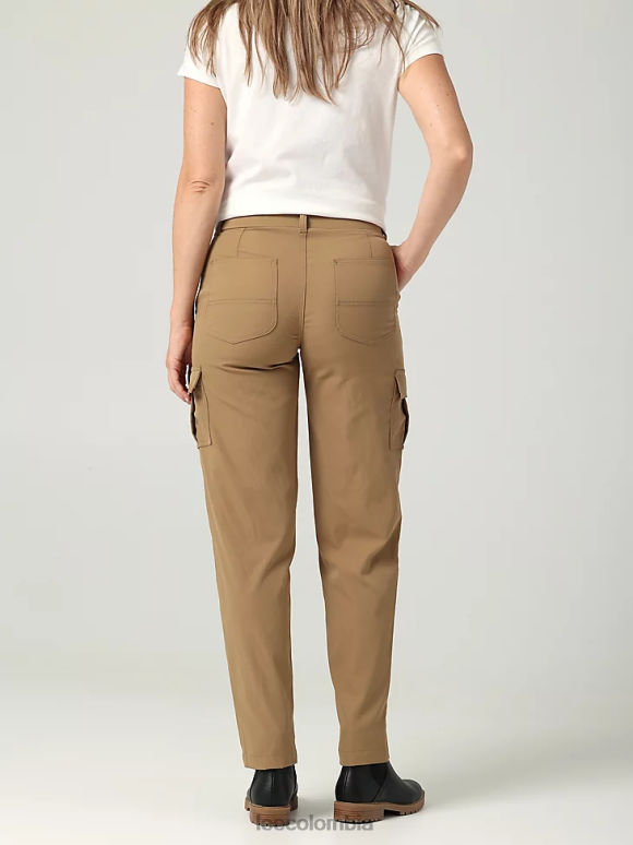 Lee mujer Pantalón cargo de pierna recta ultra lujoso con costuras flexibles para llevar caqui oscuro ropa Z6H6F232 - Image 2