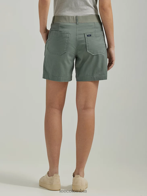Lee mujer pantalón corto cargo ultra lujoso y relajado y flexible fuerte verde ropa Z6H6F250 - Image 2