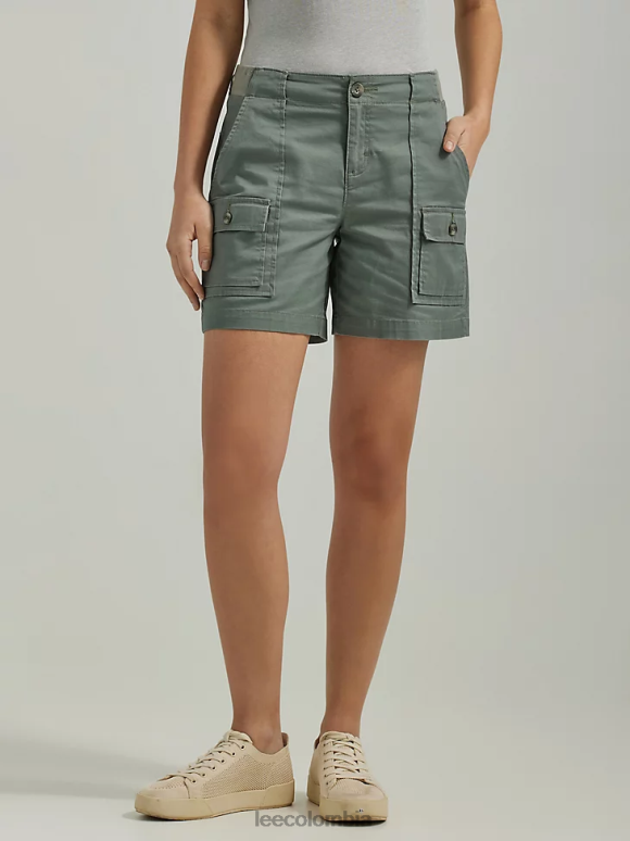 Lee mujer pantalón corto cargo ultra lujoso y relajado y flexible fuerte verde ropa Z6H6F250 - Image 1