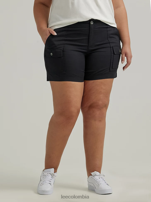 lee_mujer_pantalon_corto_cargo_ultra_lujoso_y_relajado_y_flexible_mas_negro_ropa_z6h6f284.png Lee mujer pantalón corto cargo ultra lujoso y relajado y flexible (más) negro ropa Z6H6F284 - Image 1