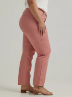 Lee mujer Pantalón de pernera recta y corte holgado sin arrugas (plus) en rosa Mallory naranja mallory ropa Z6H6F198 - Image 3