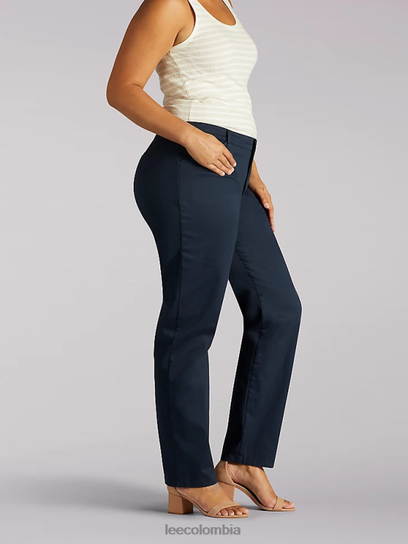 Lee mujer pantalón de pierna recta y ajuste relajado (pantalón para todo el día) (más) azul imperial ropa Z6H6F219 - Image 3