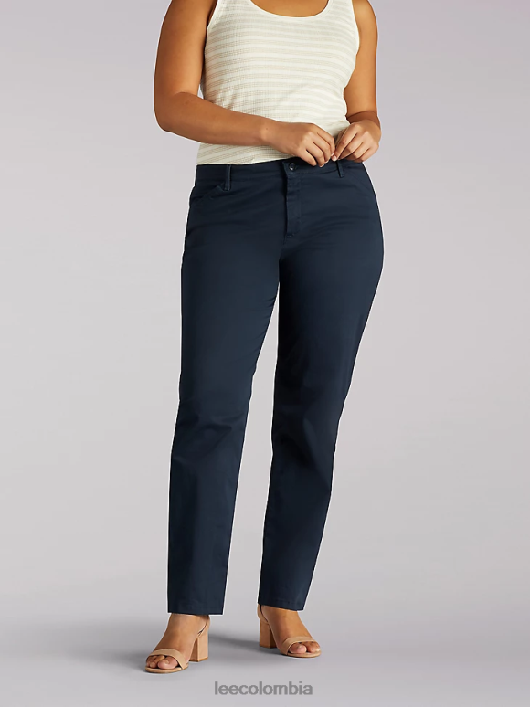 Lee mujer pantalón de pierna recta y ajuste relajado (pantalón para todo el día) (más) azul imperial ropa Z6H6F219 - Image 1