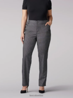 Lee mujer pantalón de pierna recta y ajuste relajado (pantalón para todo el día) (más) cuadros blancos y negros ropa Z6H6F224