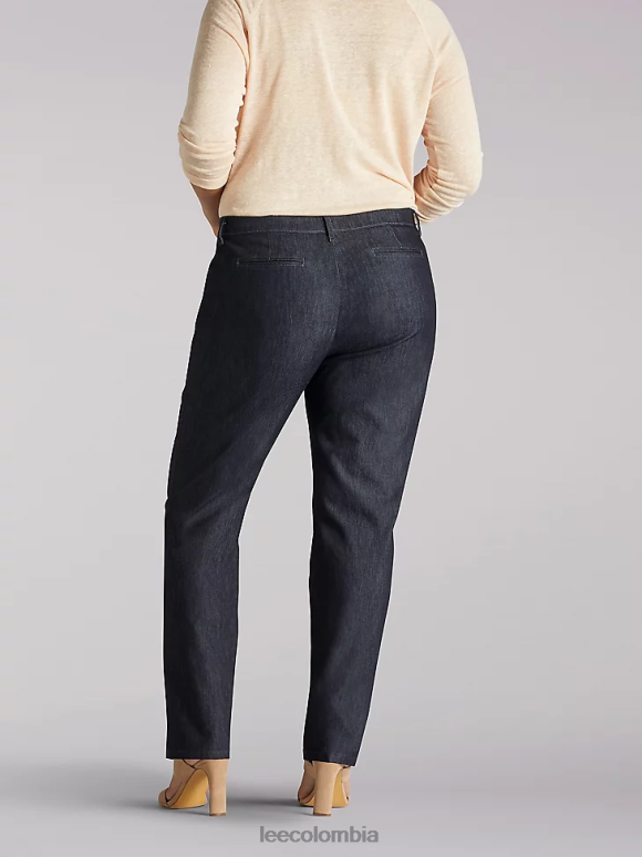 Lee mujer pantalón de pierna recta y ajuste relajado (pantalón para todo el día) (más) enjuague índigo ropa Z6H6F220 - Image 2