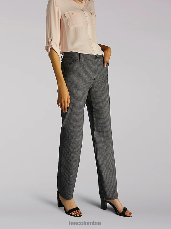 Lee mujer pantalón de pierna recta y ajuste relajado (pantalones para todo el día) (pequeño) cuadros negros/blancos ropa Z6H6F229 - Image 4
