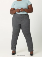 Lee mujer Pantalón de pierna recta y corte relajado sin arrugas (más) cuadros rockhill en blanco y negro ropa Z6H6F203