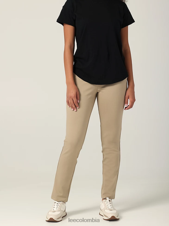Lee mujer Pantalón tobillero ultra lux de corte ajustado (pequeño) ciudad de kansas caqui ropa Z6H6F206 - Image 1