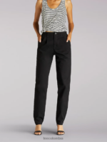 Lee mujer pantalones elásticos laterales negro ropa Z6H6F187