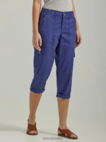 Lee mujer ultra lux con capri cargo relajado y flexible azul medieval ropa Z6H6F433