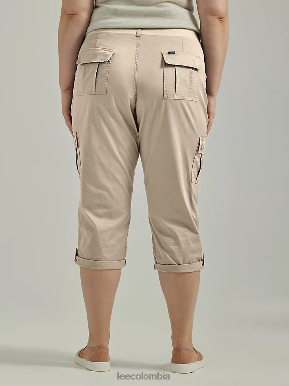 Lee mujer ultra lux con capri cargo relajado y flexible (plus) beige pionero ropa Z6H6F447 - Image 2