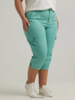 Lee mujer ultra lux con capri cargo relajado y flexible (plus) jade polvoriento ropa Z6H6F448
