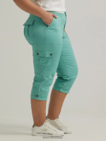 Lee mujer ultra lux con capri cargo relajado y flexible (plus) jade polvoriento ropa Z6H6F448 - Image 3