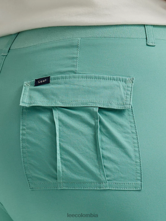 Lee mujer ultra lux con capri cargo relajado y flexible (plus) jade polvoriento ropa Z6H6F448 - Image 5