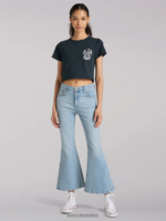Lee mujer Vaqueros acampanados de talle alto y abertura de colección europea blanqueador solar ropa Z6H6F170