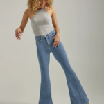 Lee mujer Vaqueros acampanados Ever Fit de talle alto, modernos y vintage piedra media ropa Z6H6F144