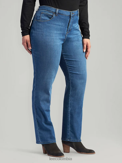 Lee mujer Vaqueros elásticos de pierna recta y corte relajado (plus) meridiano ropa Z6H6F90