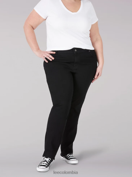 Lee mujer Vaqueros elásticos de pierna recta y corte relajado (plus) ónix negro ropa Z6H6F93