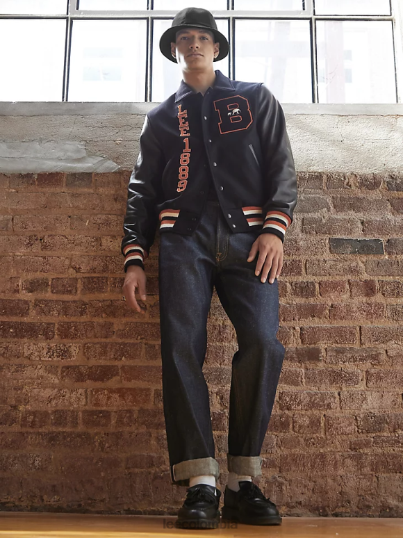 Lee x The Brooklyn Circus hombres Chaqueta de universidad negro ropa Z6H6F1144 - Image 3