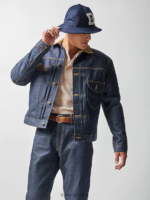 Lee x The Brooklyn Circus hombres chaqueta vaquera años 30 orillo índigo ropa Z6H6F1143