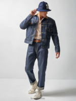 Lee x The Brooklyn Circus hombres chaqueta vaquera años 30 orillo índigo ropa Z6H6F1143 - Image 4