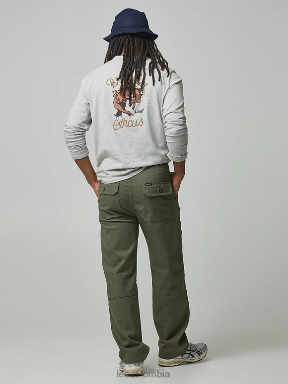 Lee x The Brooklyn Circus hombres pantalón con cordón oliva apagado ropa Z6H6F832 - Image 2