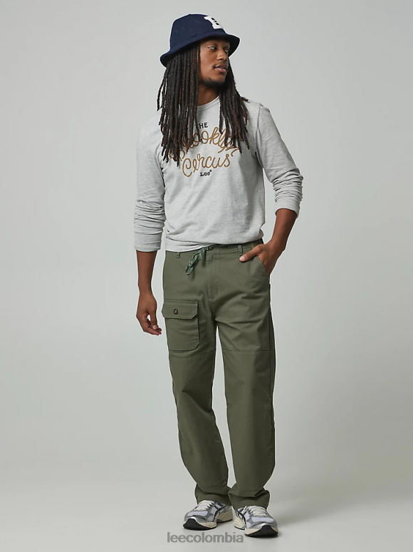 Lee x The Brooklyn Circus hombres pantalón con cordón oliva apagado ropa Z6H6F832 - Image 1