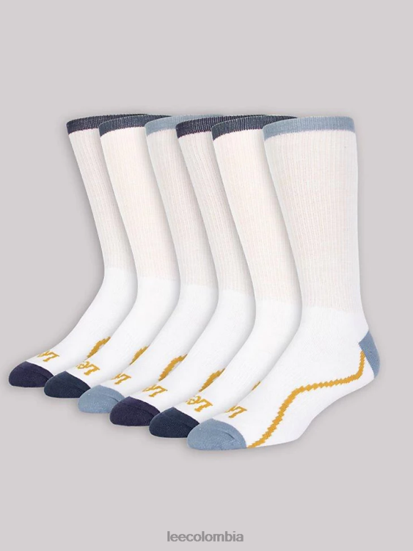 Lee hombres paquete de 6 calcetines deportivos blanco accesorio Z6H6F1174