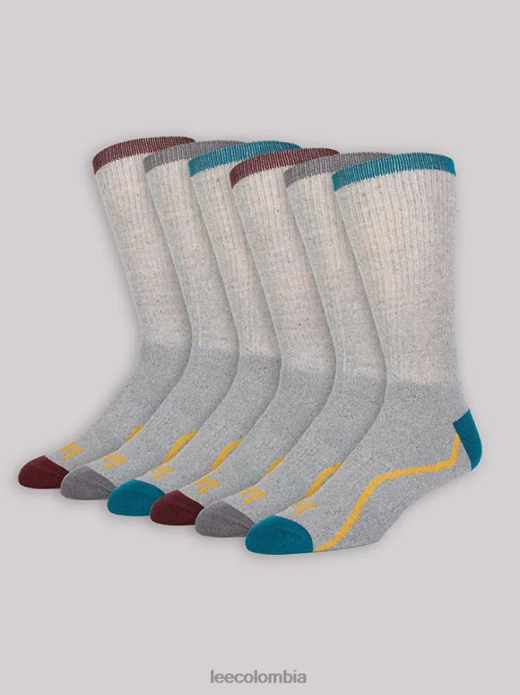 Lee hombres paquete de 6 calcetines deportivos gris accesorio Z6H6F1175
