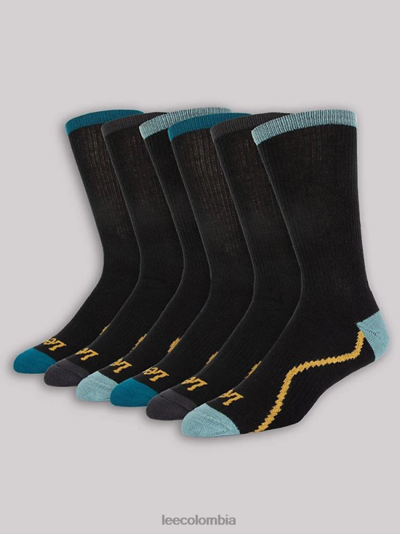 Lee hombres paquete de 6 calcetines deportivos negro accesorio Z6H6F1173