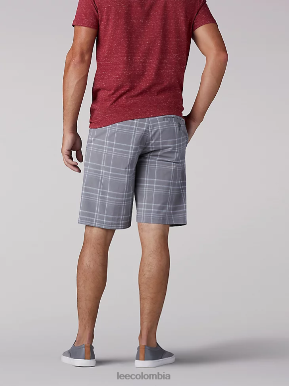 Lee hombres movimiento extremo corto tela escocesa de hierro ropa Z6H6F1117