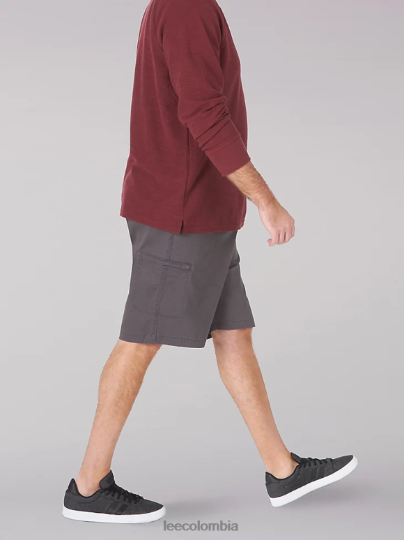 Lee hombres Pantalón corto cargo con ribete de movimiento extremo (grande y alto) asfalto ropa Z6H6F1055