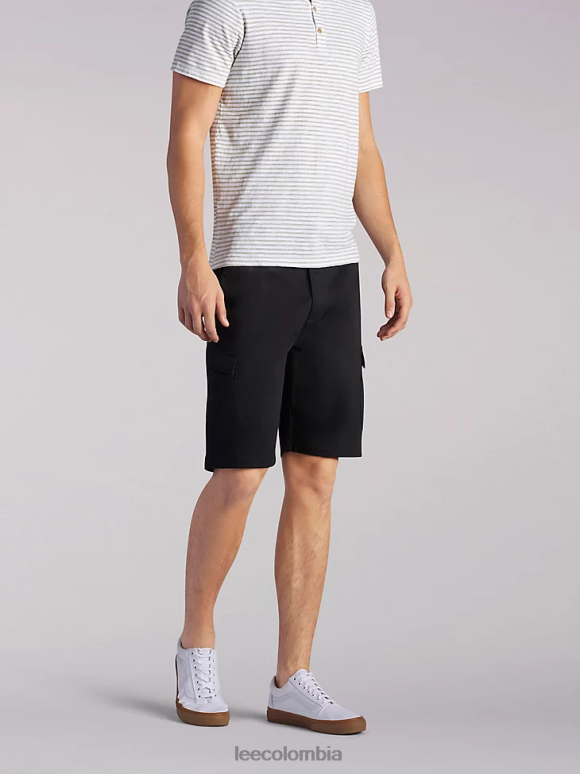 Lee hombres cargo de movimiento extremo corto (grande y alto) negro ropa Z6H6F1060