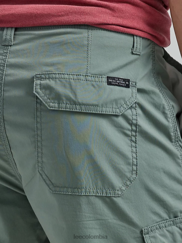 Lee hombres encrucijada de movimiento extremo corto fuerte verde ropa Z6H6F1005