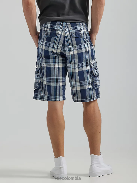 Lee hombres pantalón cargo wyoming nueva tela escocesa azul ropa Z6H6F965