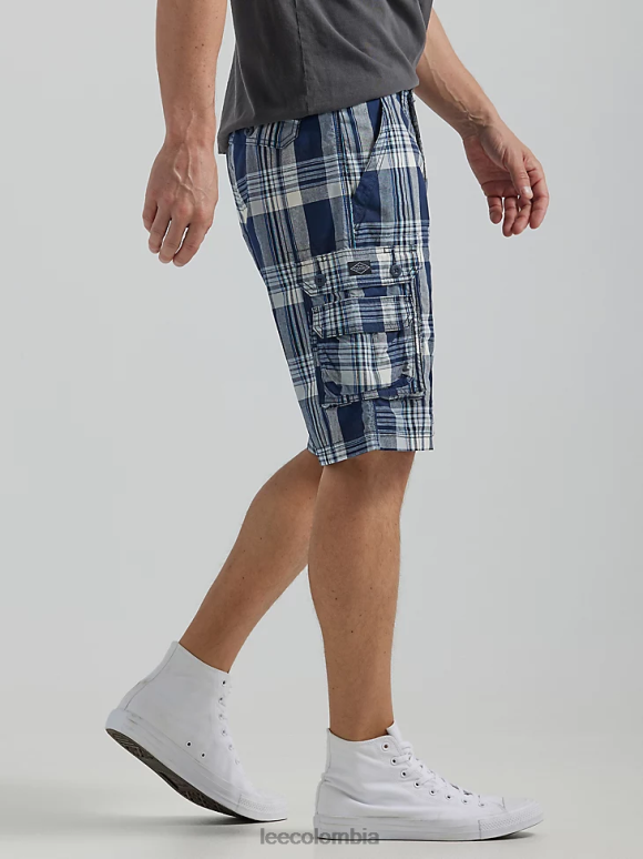 Lee hombres pantalón cargo wyoming nueva tela escocesa azul ropa Z6H6F965