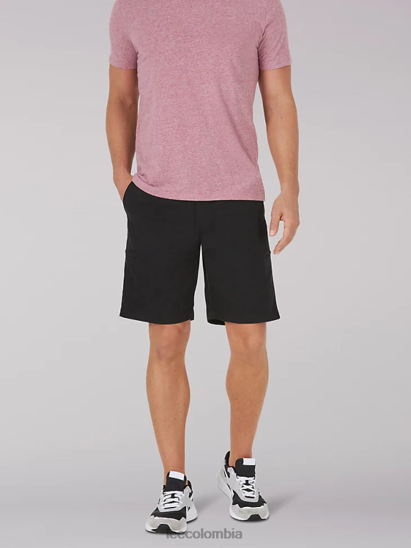 Lee hombres pantalón corto cargo con ribete de movimiento extremo negro ropa Z6H6F1044