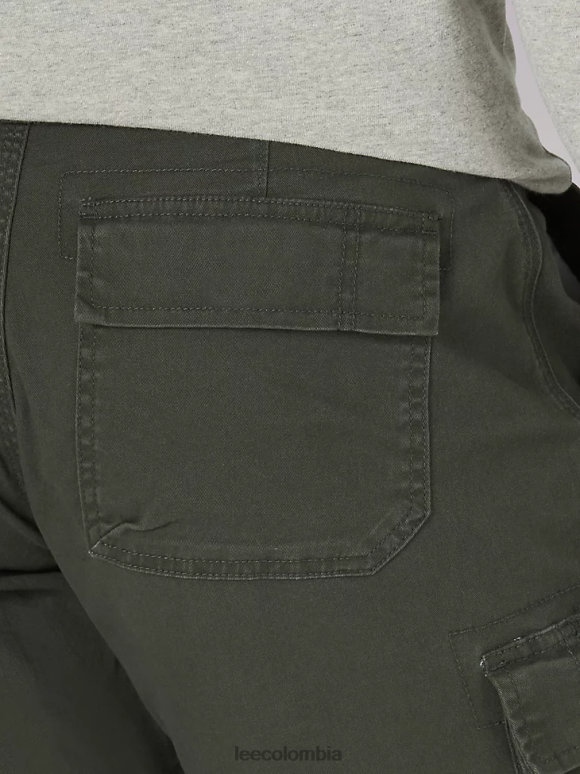 Lee hombres pantalón corto carolina cargo de movimiento extremo oliva frontera ropa Z6H6F991