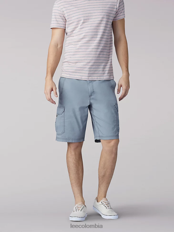 Lee hombres pantalones cortos de cruce de movimiento extremo gris tormenta ropa Z6H6F1003