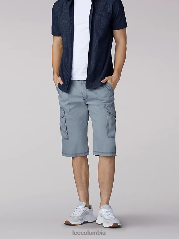Lee hombres shorts cargo con cinturón Sur gris tormenta ropa Z6H6F1024